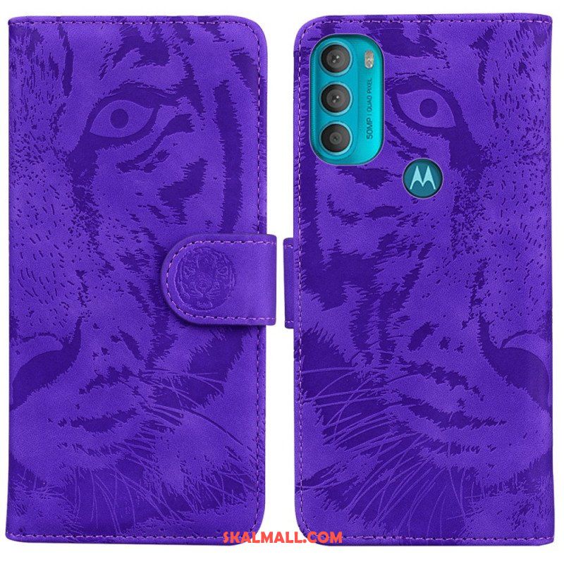 Folio-fodral Moto G71 5G Tiger Face Print