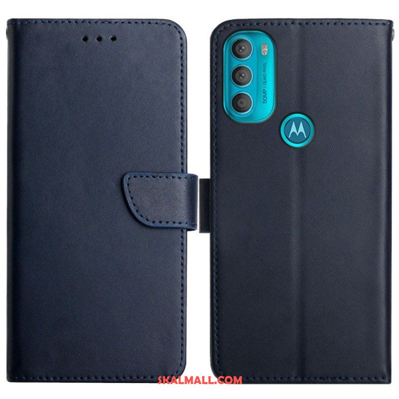 Folio-fodral Moto G71 5G Äkta Nappaläder