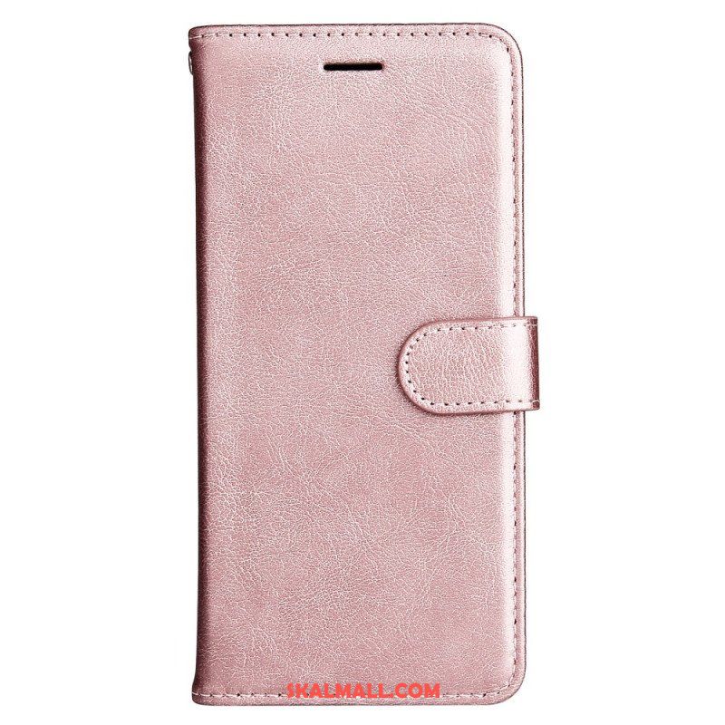Folio-fodral OnePlus 10 Pro 5G Med Kedjar Strappy Plain Leather Style