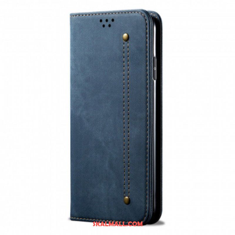 Folio-fodral Oppo A54 5G / A74 5G Läderfodral Denim Tyg