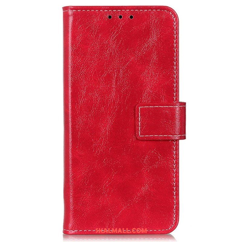 Folio-fodral Oppo Reno 7 Faux Lackläder Och Sömmar