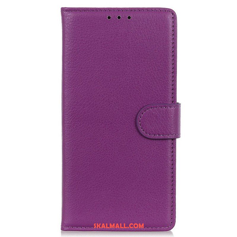 Folio-fodral Oppo Reno 7 Traditionell Litchi-läderstil