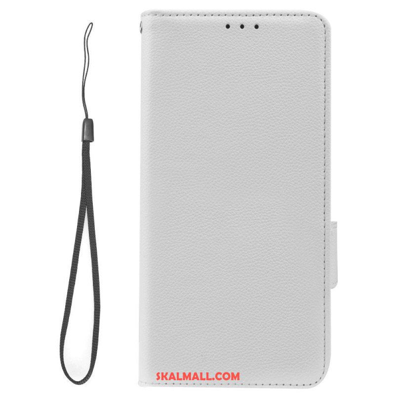 Folio-fodral Samsung Galaxy A14 / A14 5G Med Kedjar Strappy Litchi Läder Style