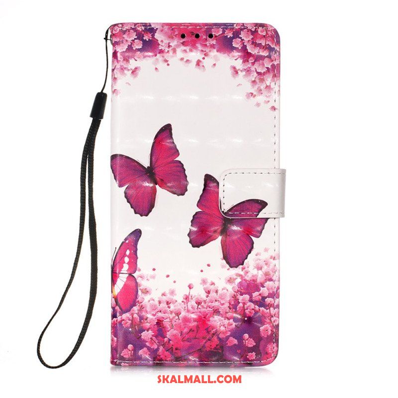 Folio-fodral Samsung Galaxy A54 5G Med Kedjar Flight Of Butterflies I Lanyard