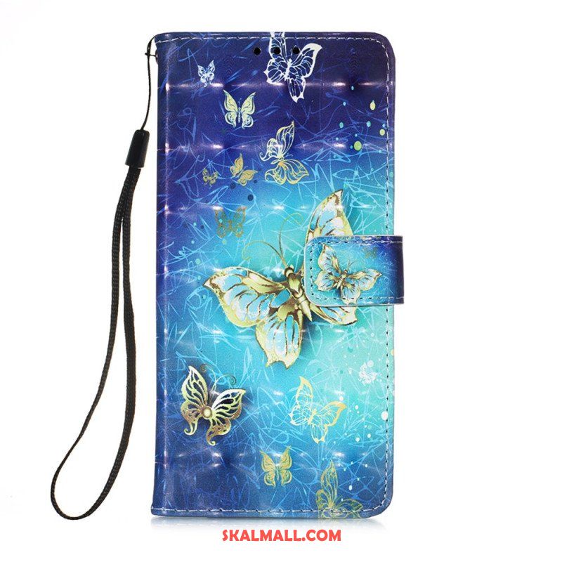 Folio-fodral Samsung Galaxy A54 5G Med Kedjar Flight Of Butterflies I Lanyard