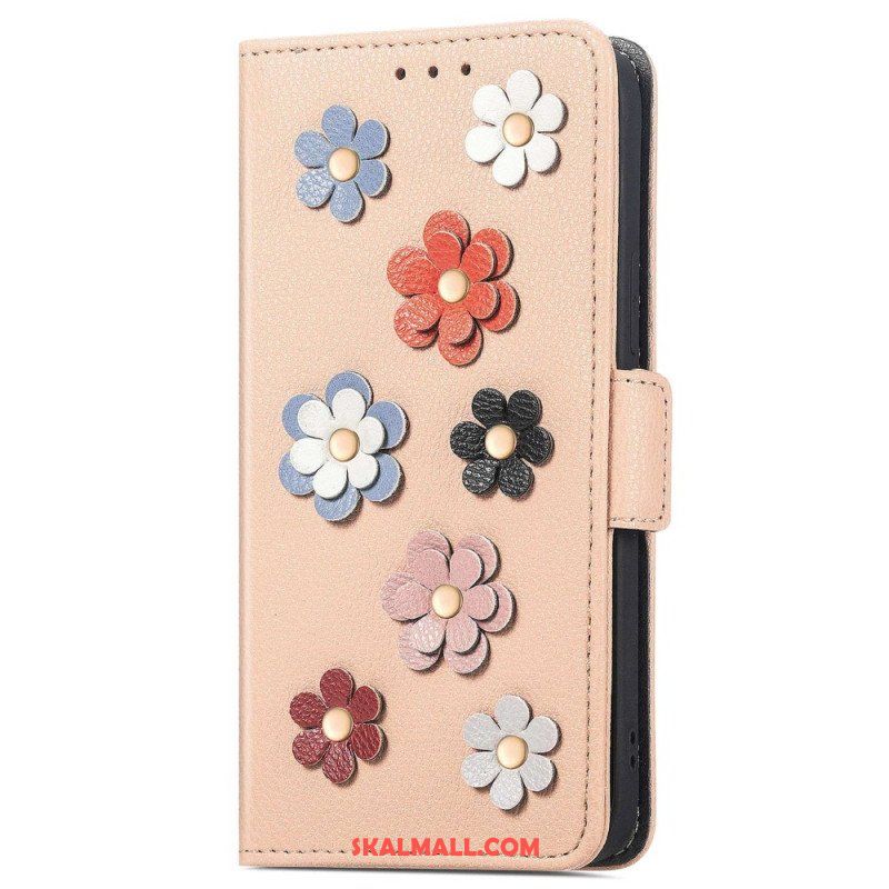 Folio-fodral Samsung Galaxy M13 3d-blommor