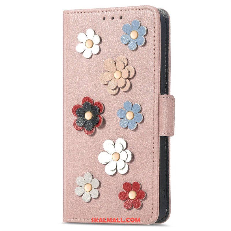 Folio-fodral Samsung Galaxy M13 3d-blommor