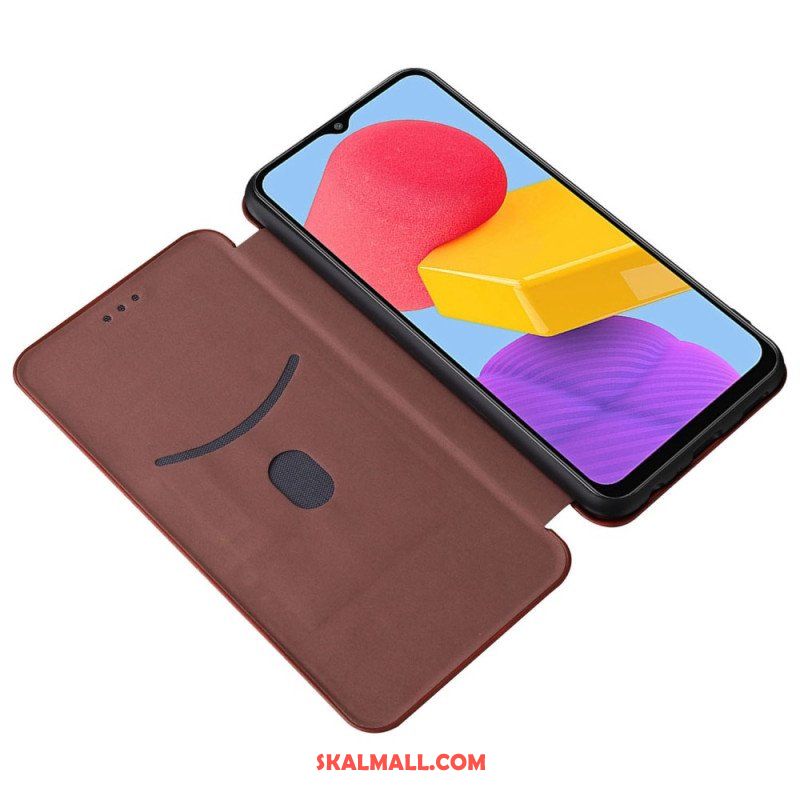 Folio-fodral Samsung Galaxy M13 Läderfodral Kolfiber