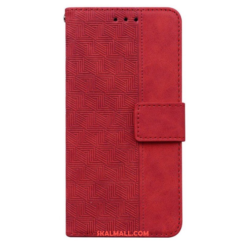 Folio-fodral Samsung Galaxy M13 Med Kedjar Strappy Mönster