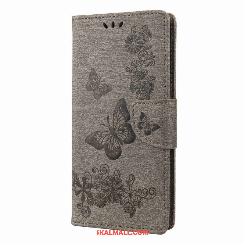 Folio-fodral Samsung Galaxy M53 5G Med Kedjar Armband Fjärilar Design