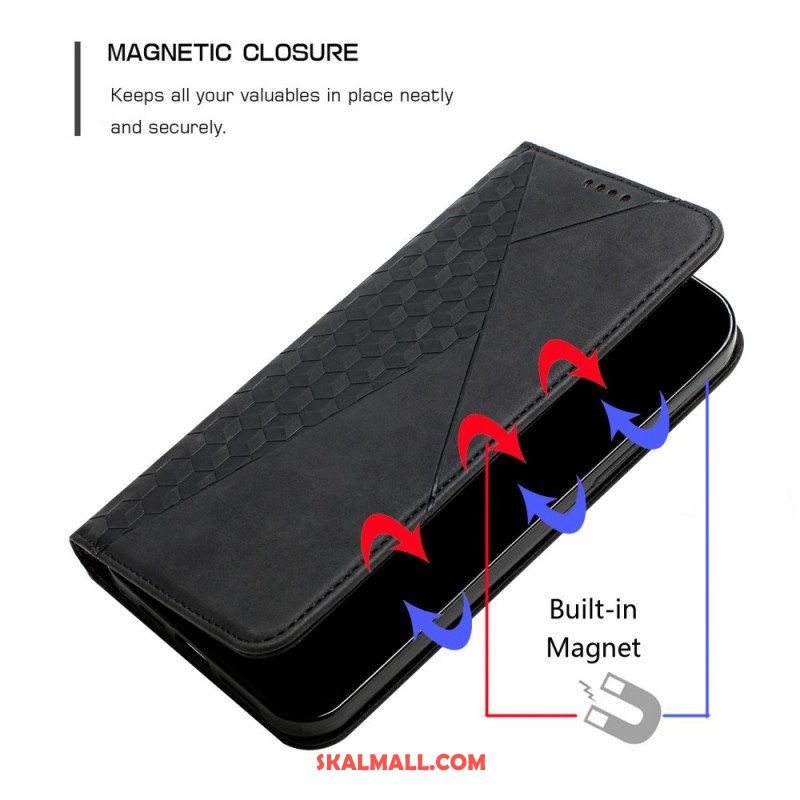 Folio-fodral Samsung Galaxy S21 Ultra 5G Läderfodral Geo Lädereffekt