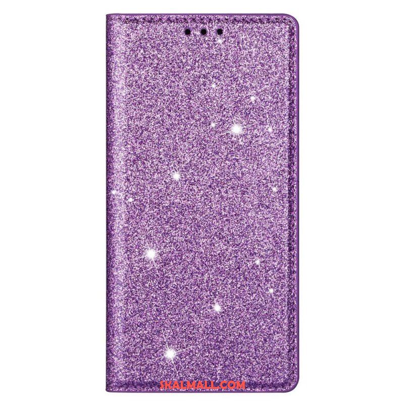 Folio-fodral Samsung Galaxy S23 Ultra 5G Läderfodral Paljettstil