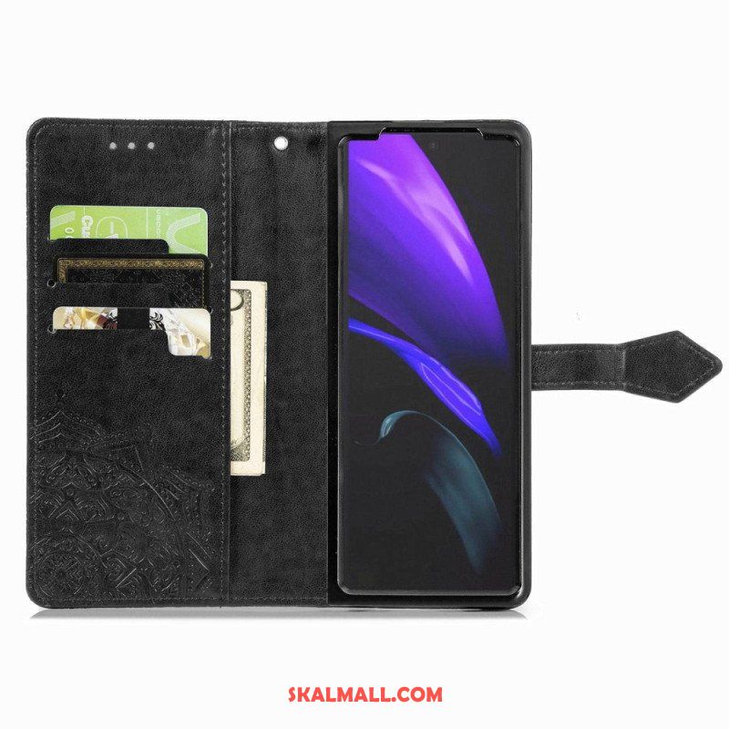 Folio-fodral Samsung Galaxy Z Fold 4 Med Kedjar Medeltida Strappy Mandala