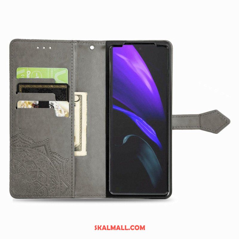 Folio-fodral Samsung Galaxy Z Fold 4 Med Kedjar Medeltida Strappy Mandala