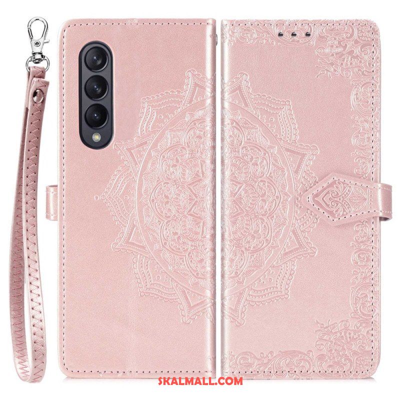 Folio-fodral Samsung Galaxy Z Fold 4 Med Kedjar Medeltida Strappy Mandala