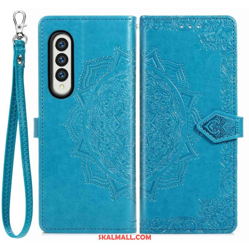 Folio-fodral Samsung Galaxy Z Fold 4 Med Kedjar Medeltida Strappy Mandala