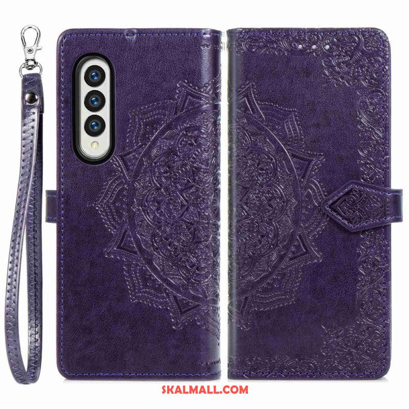 Folio-fodral Samsung Galaxy Z Fold 4 Med Kedjar Medeltida Strappy Mandala