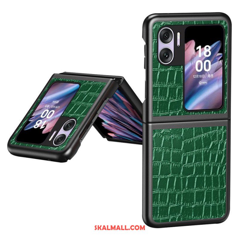 Folio-fodral Skal Oppo Find N2 Flip Läderfodral Krokodil Textur