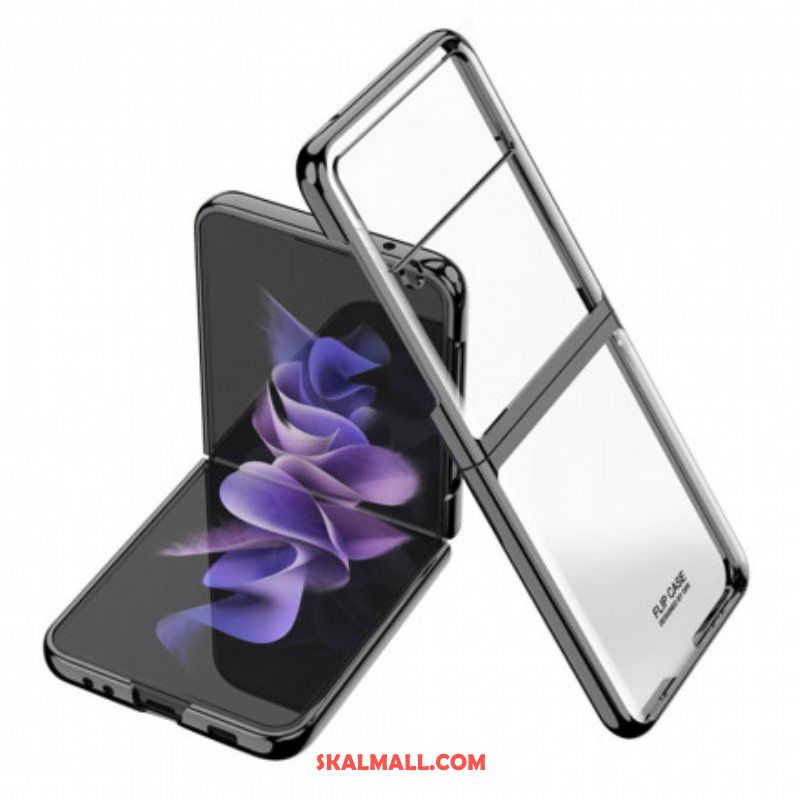 Folio-fodral Skal Samsung Galaxy Z Flip 3 5G Läderfodral Kanter I Metallstil