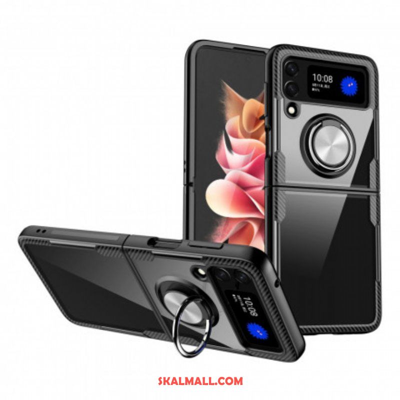 Folio-fodral Skal Samsung Galaxy Z Flip 3 5G Läderfodral Magnetisk Ringhybrid
