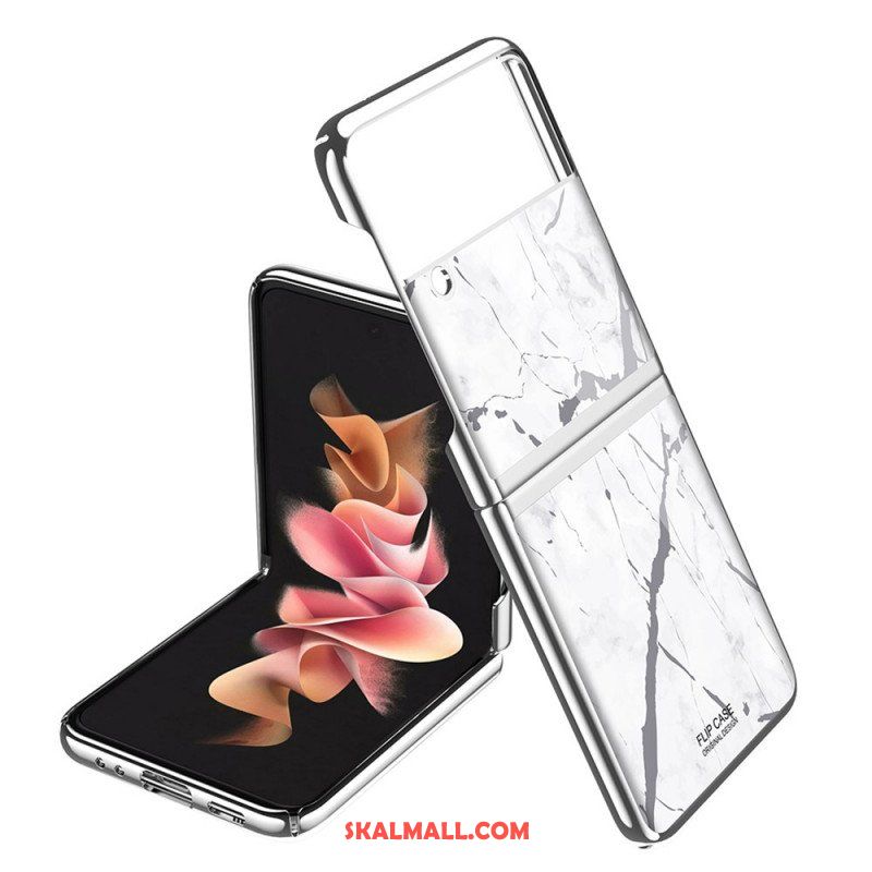 Folio-fodral Skal Samsung Galaxy Z Flip 3 5G Läderfodral Marmor Stil