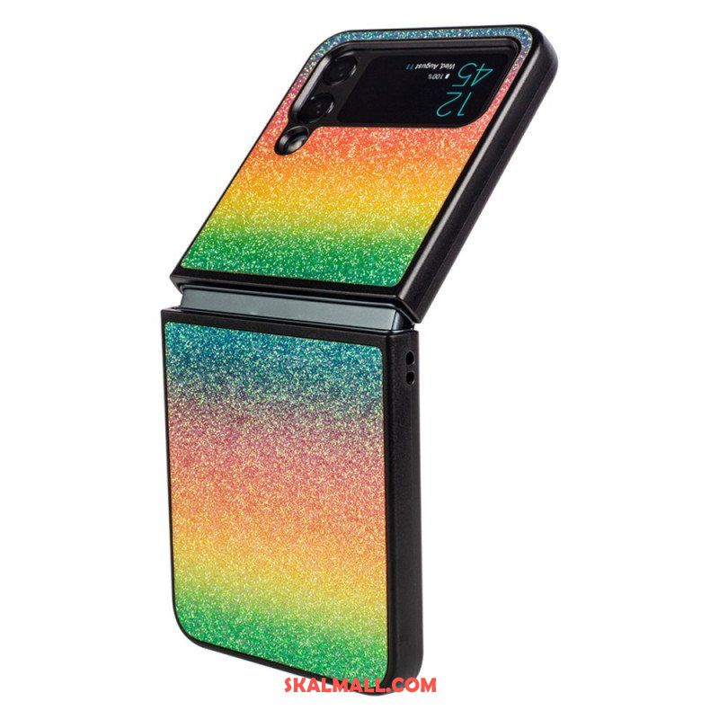Folio-fodral Skal Samsung Galaxy Z Flip 4 Läderfodral Glittergradienter