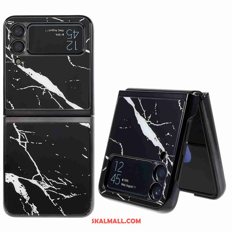 Folio-fodral Skal Samsung Galaxy Z Flip 4 Läderfodral Marmor Stil