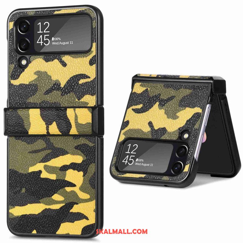 Folio-fodral Skal Samsung Galaxy Z Flip 4 Läderfodral Militärt Kamouflage