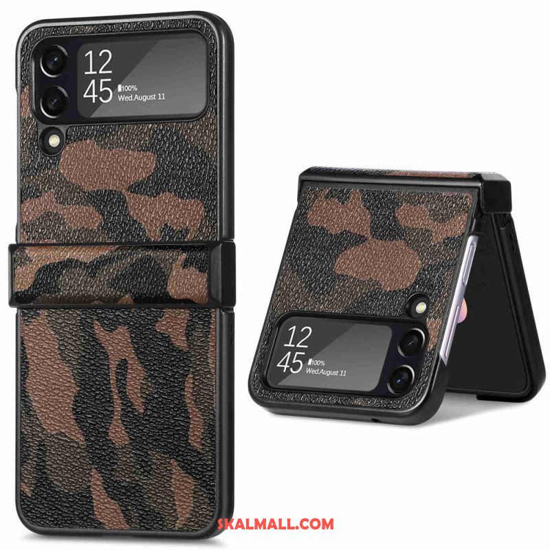 Folio-fodral Skal Samsung Galaxy Z Flip 4 Läderfodral Militärt Kamouflage