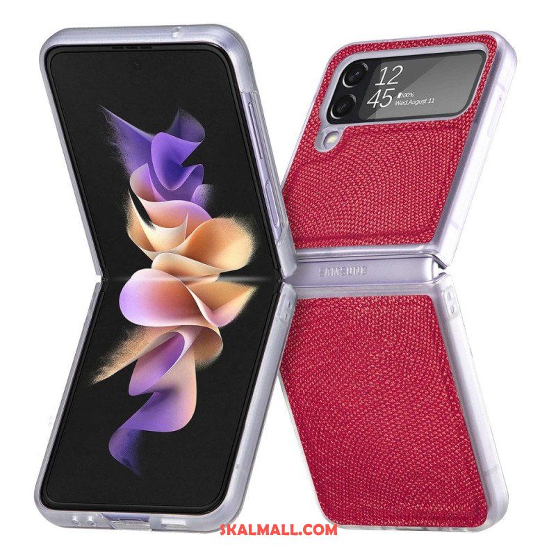 Folio-fodral Skal Samsung Galaxy Z Flip 4 Läderfodral Snake Style På Klar Silikon