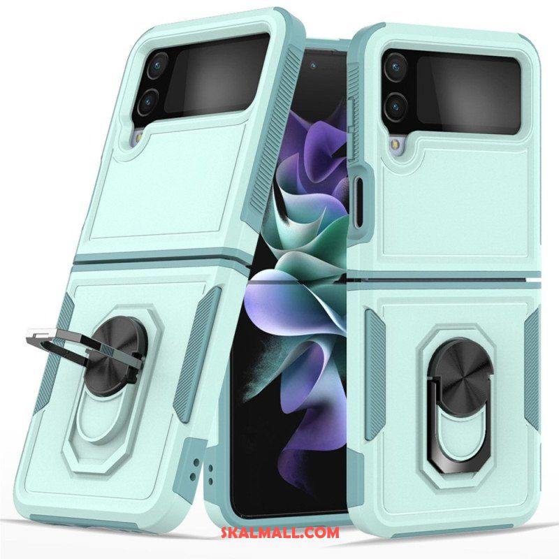 Folio-fodral Skal Samsung Galaxy Z Flip 4 Läderfodral Styv Med Ringstöd