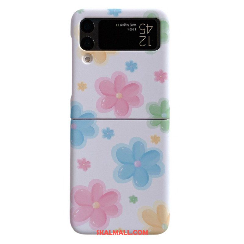 Folio-fodral Skal Samsung Galaxy Z Flip 4 Läderfodral Vackra Blommor