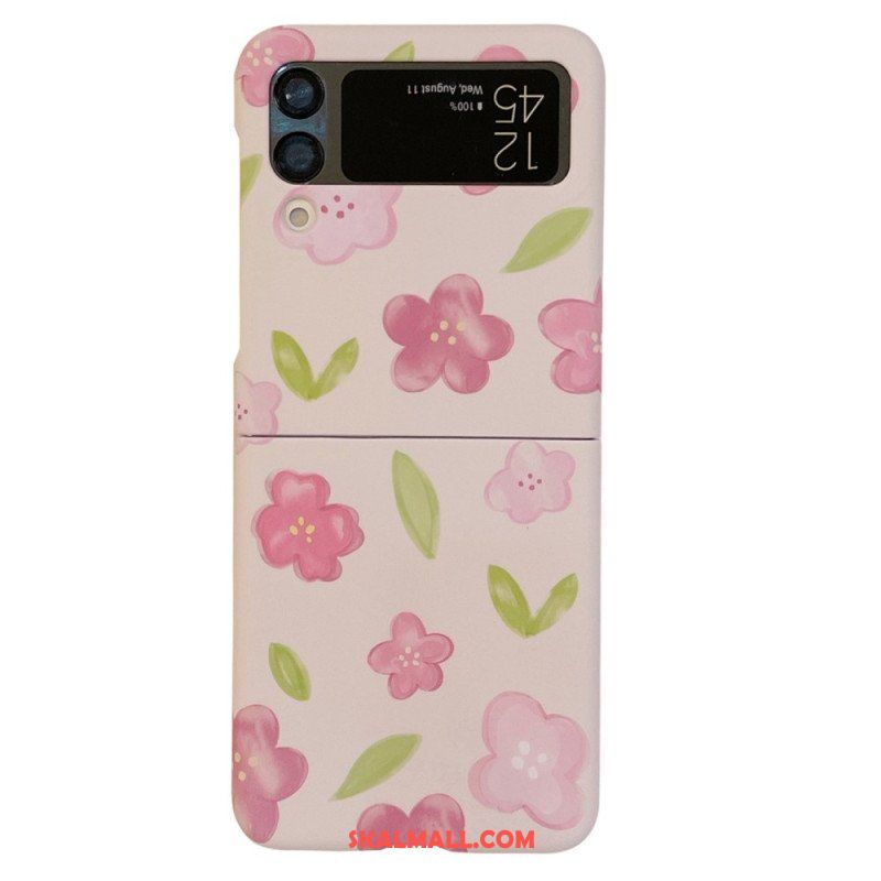 Folio-fodral Skal Samsung Galaxy Z Flip 4 Läderfodral Vackra Blommor