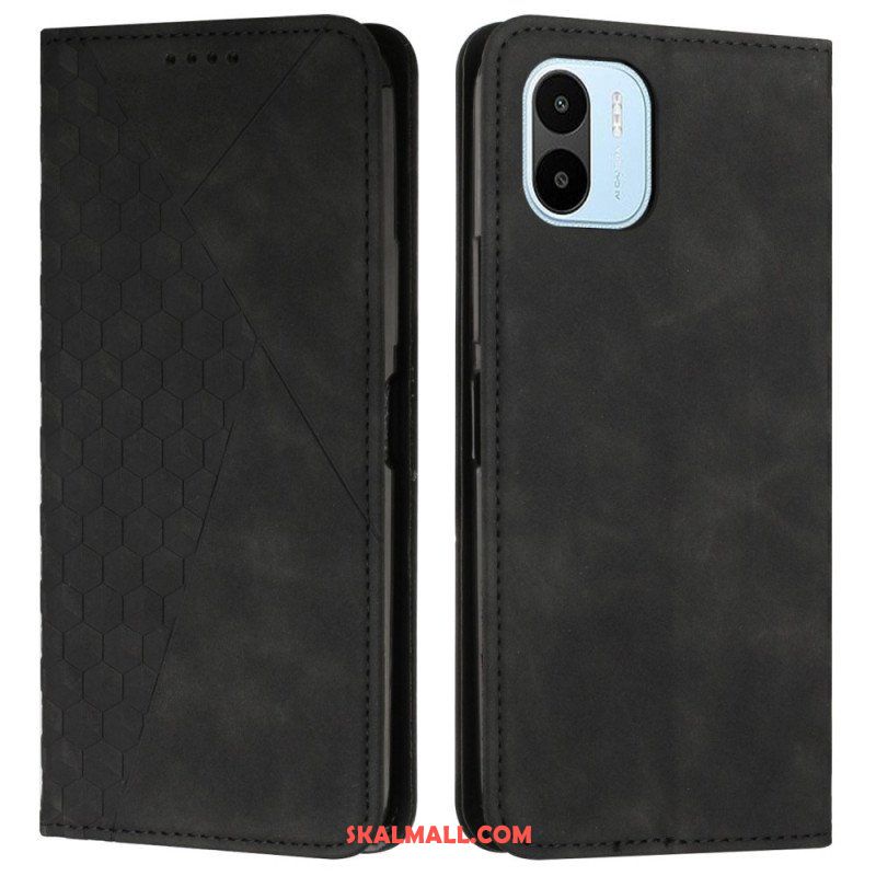 Folio-fodral Xiaomi Redmi A1 Läderfodral Cubic Style Skin-touch