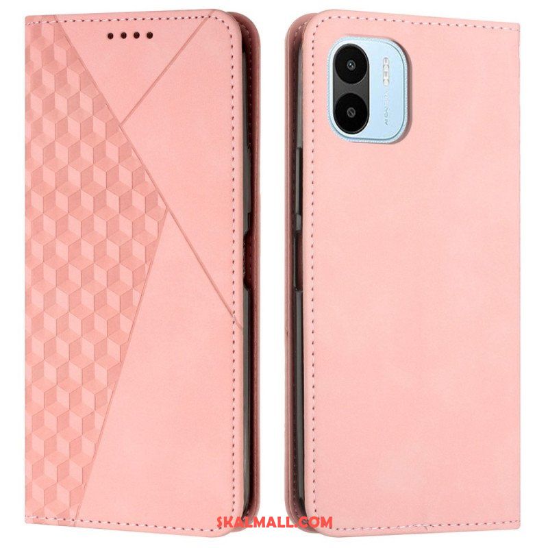 Folio-fodral Xiaomi Redmi A1 Läderfodral Cubic Style Skin-touch