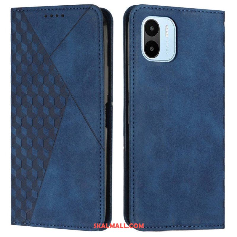 Folio-fodral Xiaomi Redmi A1 Läderfodral Cubic Style Skin-touch