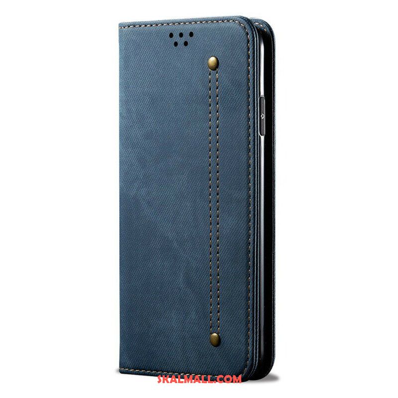 Folio-fodral Xiaomi Redmi Note 10 5G Läderfodral Denim Tyg