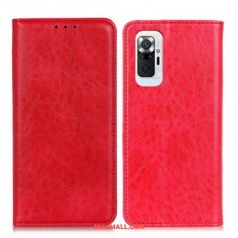 Folio-fodral Xiaomi Redmi Note 10 Pro Läderfodral Texturerat Delat Läder