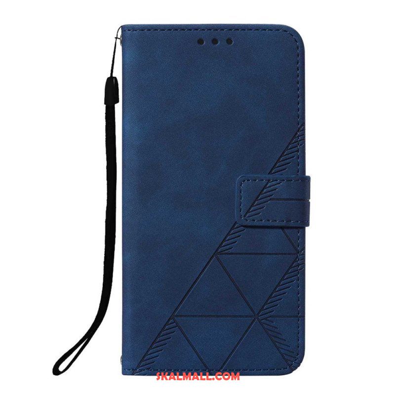 Folio-fodral Xiaomi Redmi Note 10 Pro Med Kedjar Strappy Geometrisk Läderstil