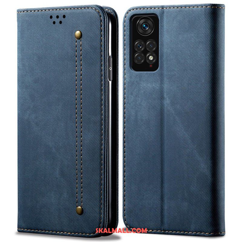 Folio-fodral Xiaomi Redmi Note 11 / 11S Läderfodral Denim Tyg