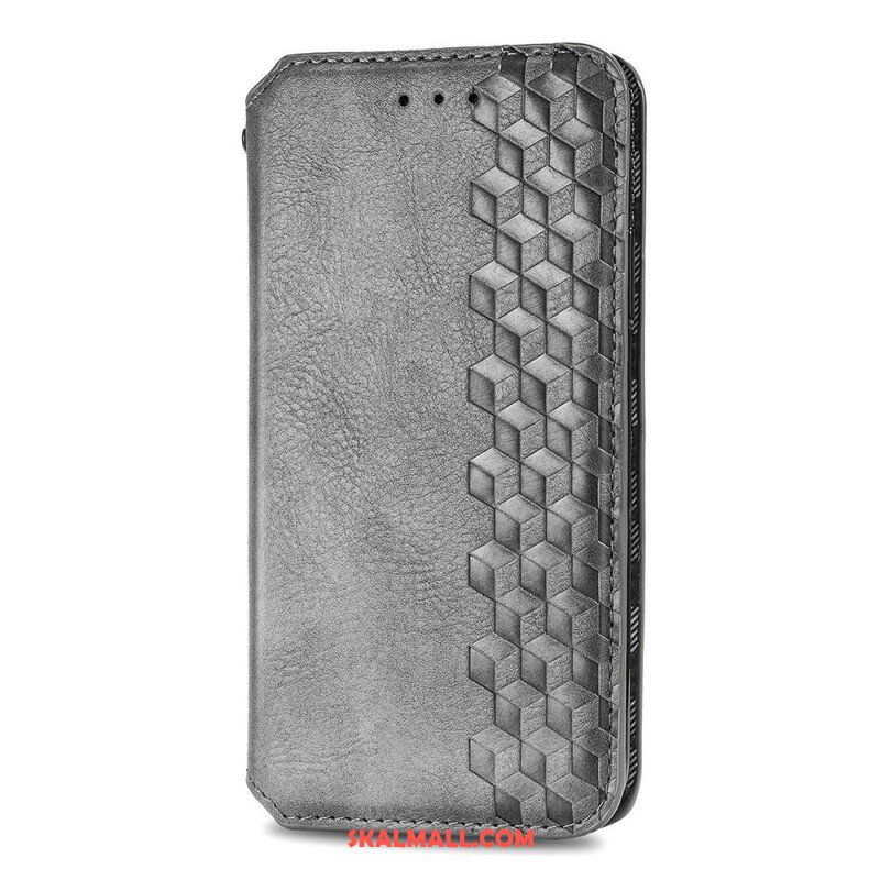 Folio-fodral iPhone 13 Mini Läderfodral Diamantstruktur Med Lädereffekt