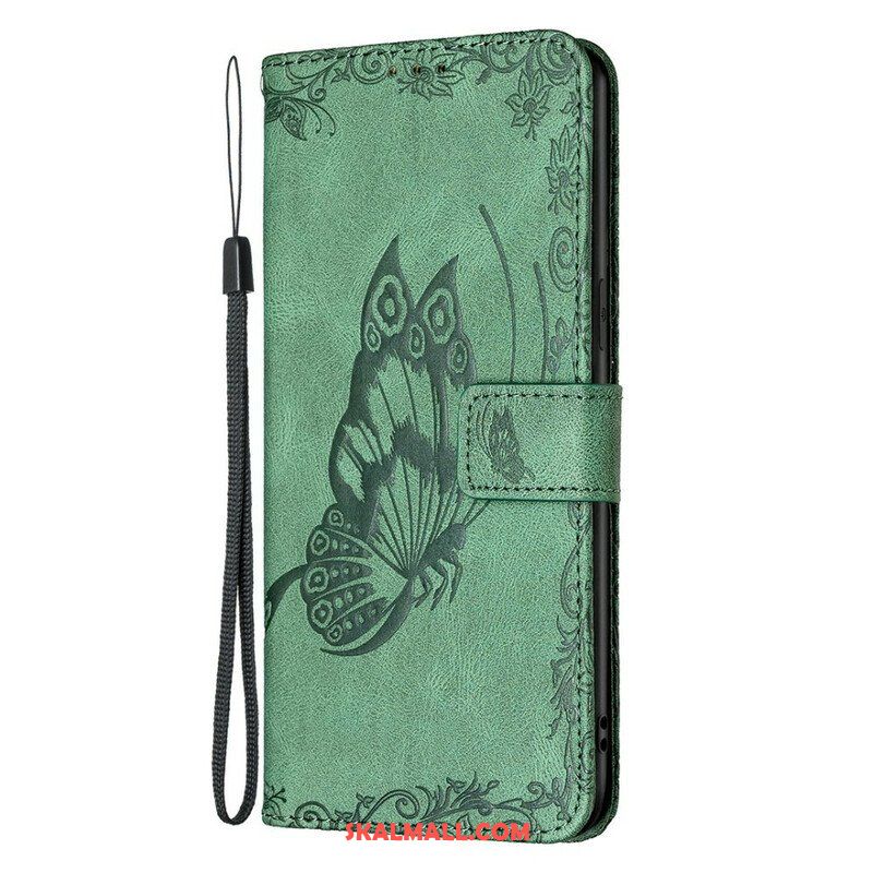 Folio-fodral iPhone 13 Pro Med Kedjar Barock Strappy Butterfly