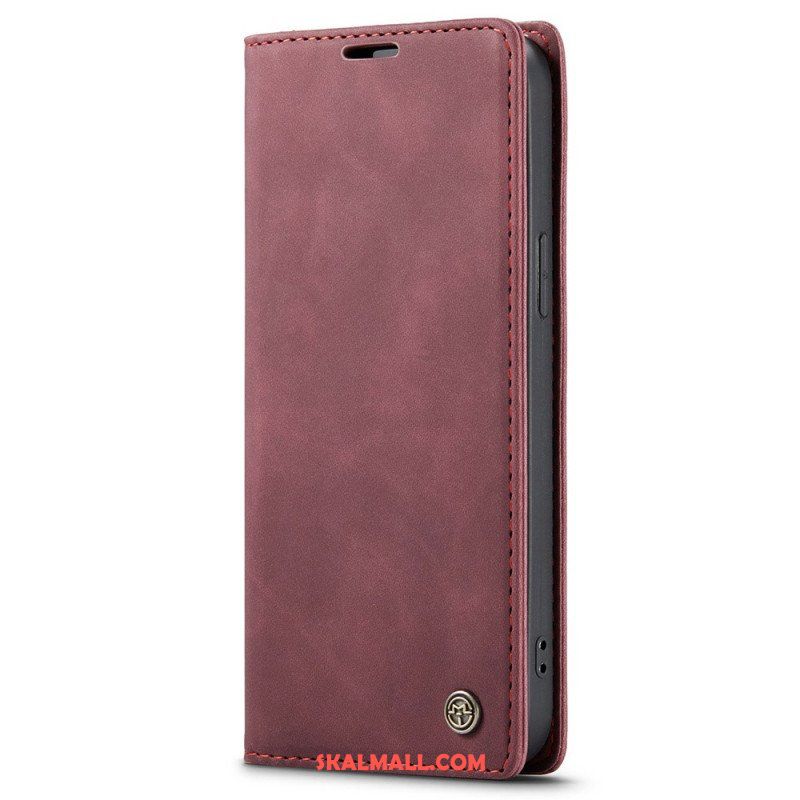 Folio-fodral iPhone 15 Läderfodral Vintage Konstläder Caseme