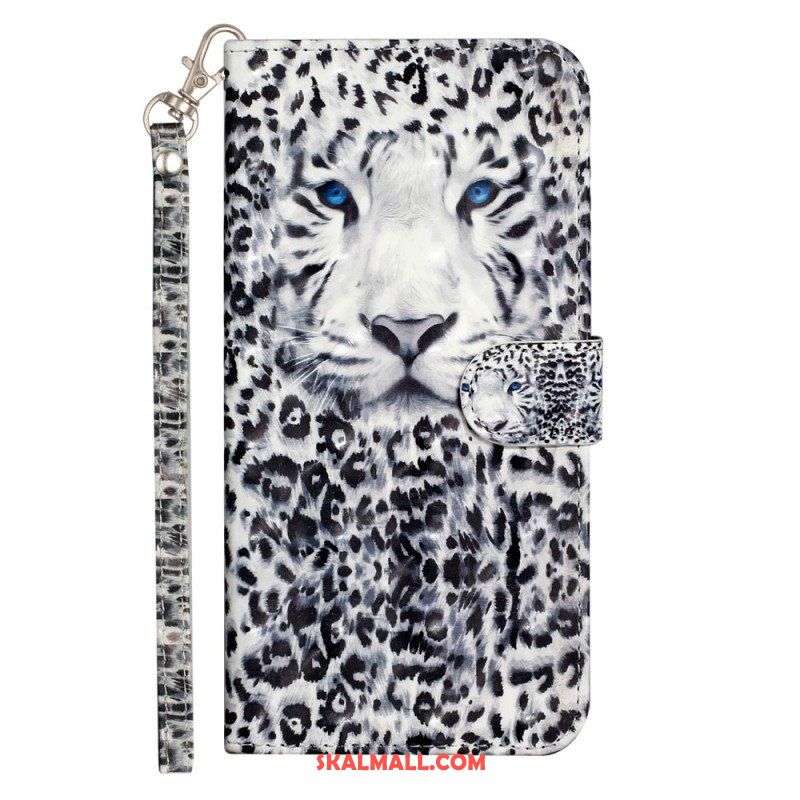 Folio-fodral iPhone 15 Pro Max Med Kedjar 3d Leopard Med Rem