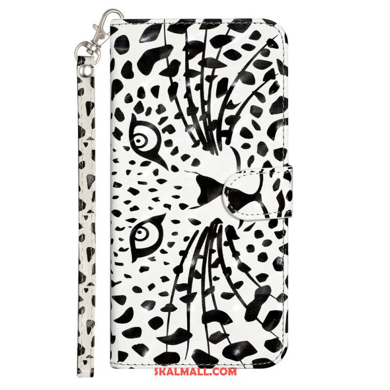 Folio-fodral iPhone 15 Pro Max Med Kedjar 3d Leopard Med Rem