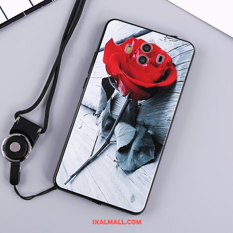 Huawei Mate 10 Skal Blommor Hängsmycken Mobil Telefon Silikon Röd Rea