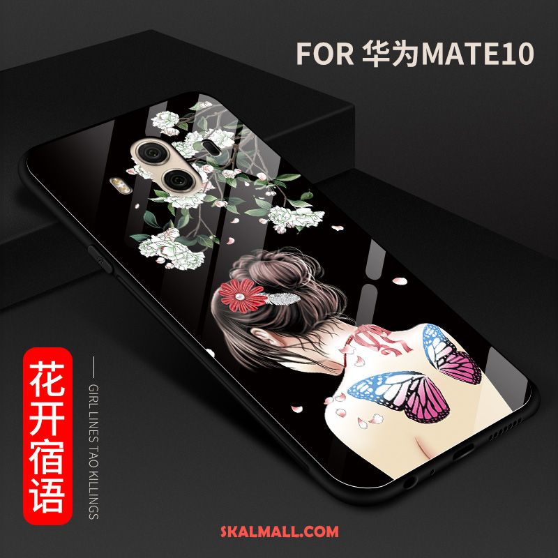 Huawei Mate 10 Skal Glidskydds Svart Glas Mobil Telefon Billig