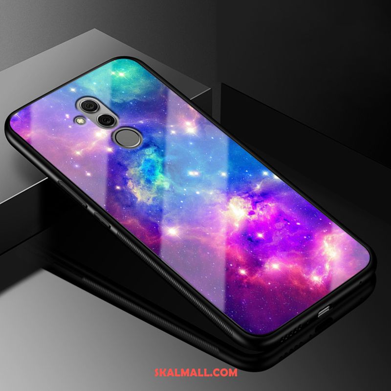 Huawei Mate 20 Lite Skal Blå Konst Glas Silikon Skydd Billigt