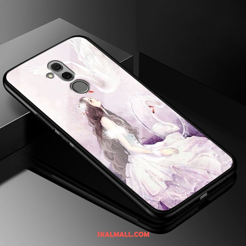 Huawei Mate 20 Lite Skal Blå Konst Glas Silikon Skydd Billigt