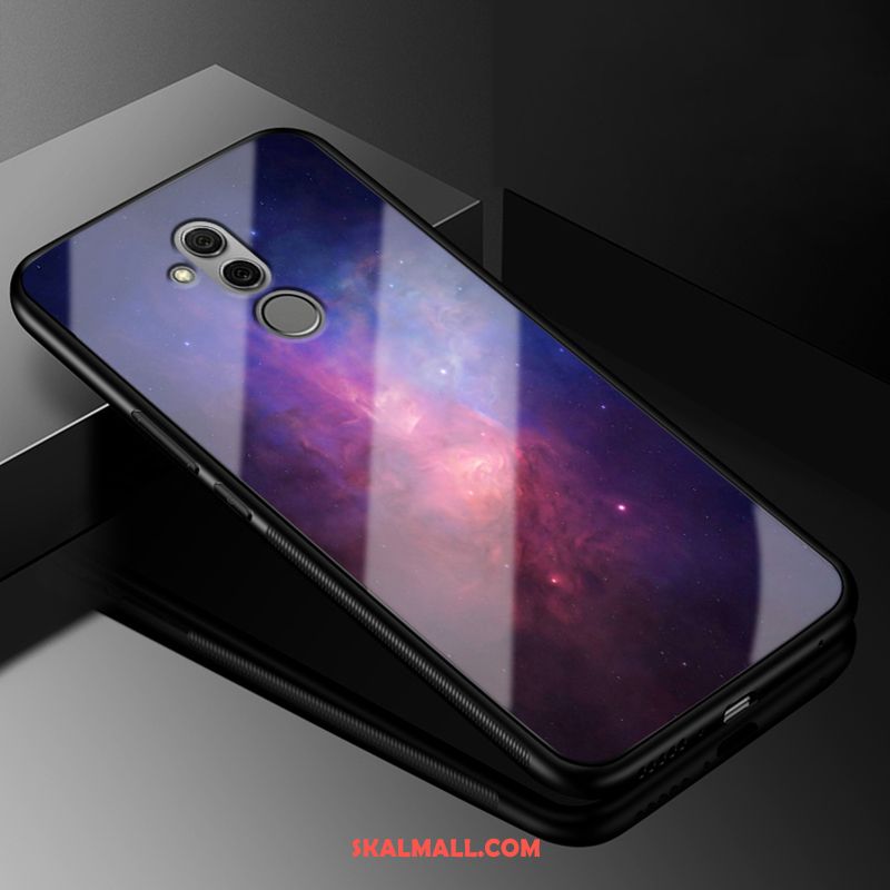 Huawei Mate 20 Lite Skal Blå Konst Glas Silikon Skydd Billigt